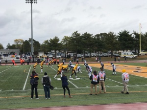Glassboro, N.J.,Saturday, October22,2016 quarterback Dante Pinckney looking to score in the middle of the first quarter